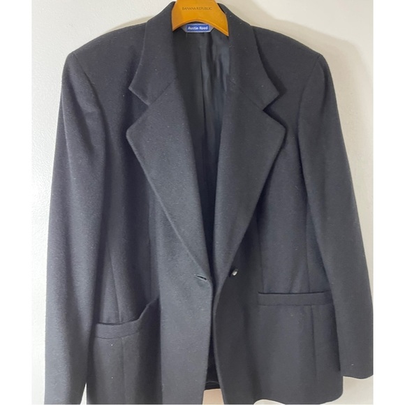 Austin Reed  Vintage 100% Camelhair Fully Lined  Black  Mens Blazer Size: 14 W - Picture 1 of 11